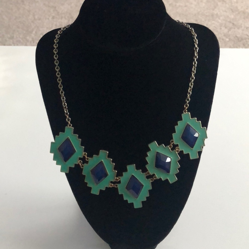 𝅺TURQUOISE and Blue Diamond Necklace